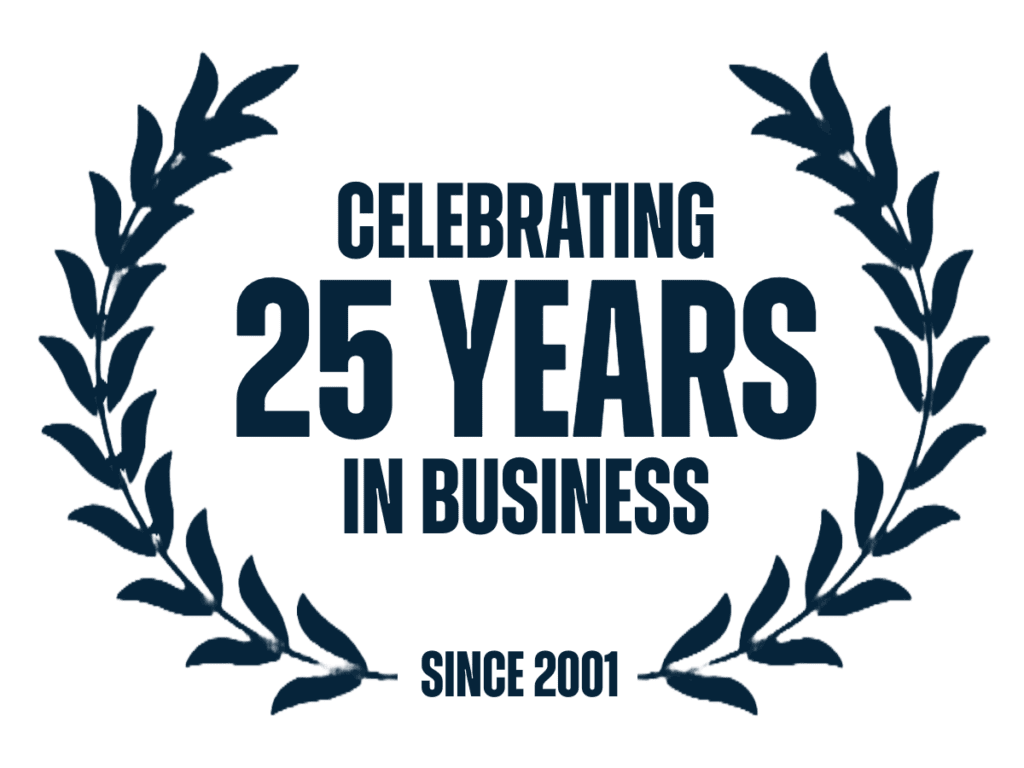 celebrating 25 years in business, since 2021